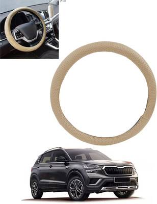 MSNP Steering Cover For Skoda Universal For Car(Beige, Leatherite)