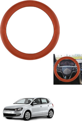 MATIES Steering Cover For Volkswagen Polo(Tan, Leather)