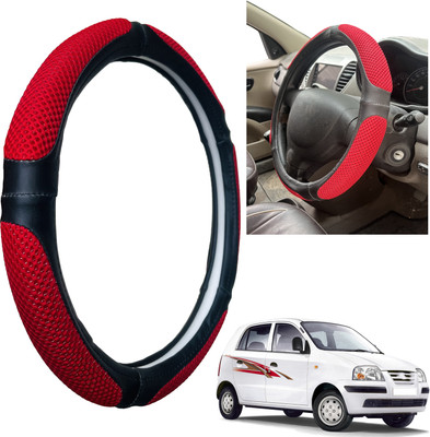 PEEPS STORE Steering Cover For Hyundai Santro Xing(Black, Leatherite)