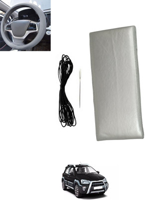 monolive Hand Stiched Steering Cover For Toyota Etios Cross(Silver, Leatherite)
