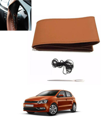 MSNP Hand Stiched Steering Cover For Volkswagen Polo(Tan, Leatherite)