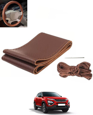 RKPSP Hand Stiched Steering Cover For Tata Universal For Car(Brown, Leatherite)
