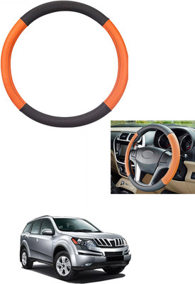 MATIES Steering Cover For Mahindra XUV 500(Tan/Black, Leather)