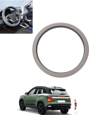 monolive Hand Stiched Steering Cover For Hyundai Creta(Silver, Leatherite)