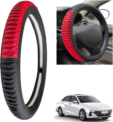 PEEPS STORE Steering Cover For Hyundai Verna(Black, Leatherite)