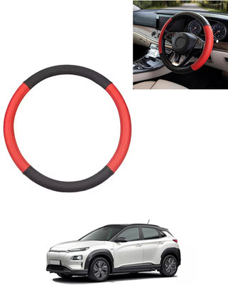 AYW Steering Cover For Hyundai Universal For Car(Red/Black, Leatherite)