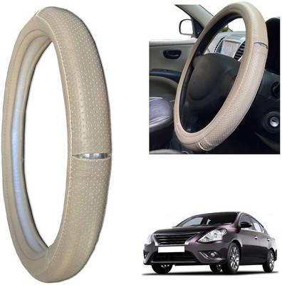 PEEPS STORE Steering Cover For Nissan Sunny(Black, Leatherite)