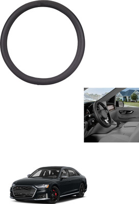 MATIES Steering Cover For Audi S8(Black, Leather)