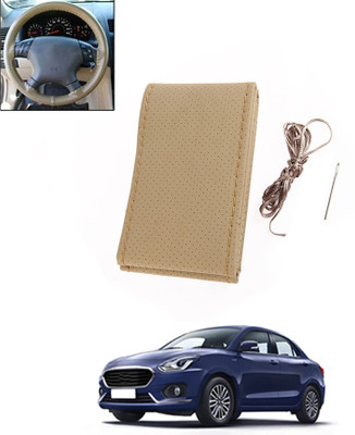 ABJD Hand Stiched Steering Cover For Suzuki Swift Dzire(Beige, Leatherite)