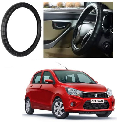 Shubh Auto Hand Stiched Steering Cover For Maruti Celerio(Black, Leatherite)