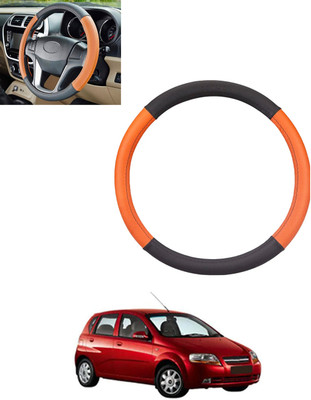 monolive Steering Cover For Chevrolet Aveo UVA(Tan, Black, Leatherite)