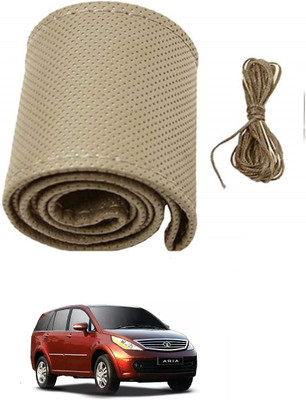 ARNEJA Hand Stiched Steering Cover For Tata Rapid(Beige, Leather)