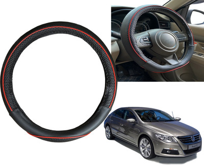 PEEPS STORE Steering Cover For Volkswagen NA(Black, Red, Leatherite)