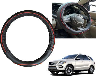 PEEPS STORE Steering Cover For Mercedes Benz ML350(Black, Red, Leatherite)