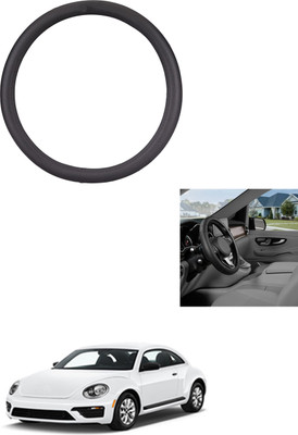 MATIES Steering Cover For Volkswagen Beetle(Black, Leather)