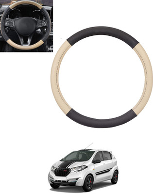 monolive Hand Stiched Steering Cover For Datsun Universal For Car(Beige, Black, Leatherite)