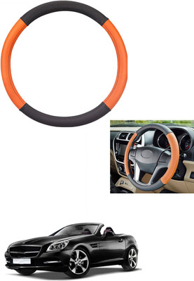 MATIES Steering Cover For Mercedes Benz Universal For Car(Tan/Black, Leather)