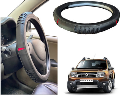 PEEPS STORE Steering Cover For Renault NA(Black, Red, Leatherite)