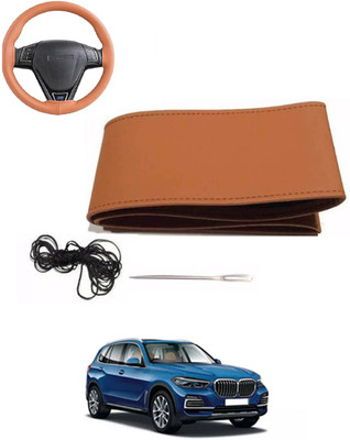 MATIES Hand Stiched Steering Cover For BMW X5(Tan, Leatherite)