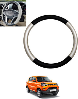 ABJD Steering Cover For Suzuki Universal For Car(Silver, Black, Leatherite)