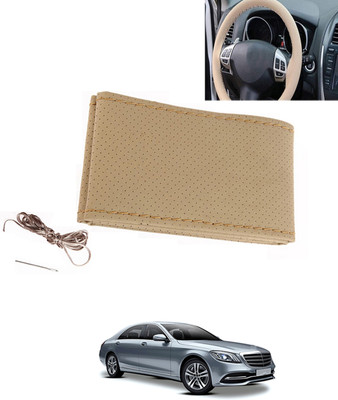 MATIES Hand Stiched Steering Cover For Mercedes Benz Universal For Car(Beige, Leatherite)