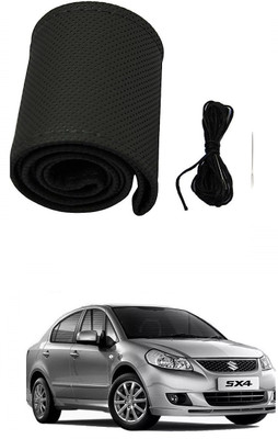 arneja trading company Hand Stiched Steering Cover For Maruti SX4(Black, Leather)
