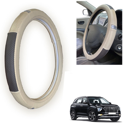 PEEPS STORE Steering Cover For Hyundai Creta(Black, Leatherite)