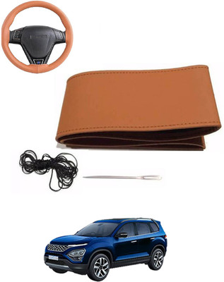 MATIES Hand Stiched Steering Cover For Tata Safari(Tan, Leatherite)