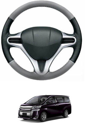 MATIES Steering Cover For Toyota Universal For Car(Grey, Black, Leather)