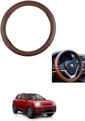 MATIES Steering Cover For Mahindra Universal For Car(Brown, Leather)