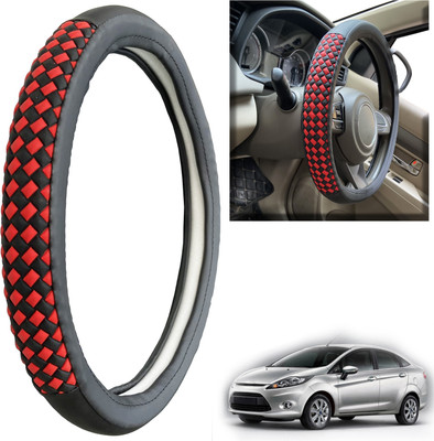 PEEPS STORE Steering Cover For Ford Fiesta(Black, Leatherite)