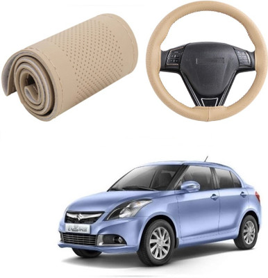 ARNEJA Hand Stiched Steering Cover For Maruti Swift Dzire(Beige, Leather)