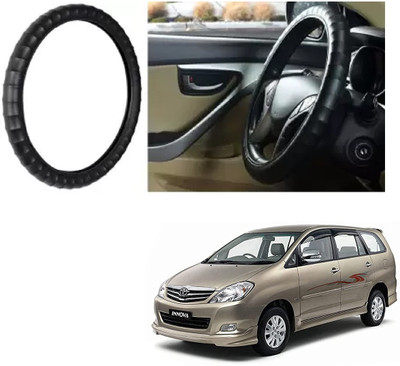 Shubh Auto Hand Stiched Steering Cover For Toyota Innova(Black, Leatherite)