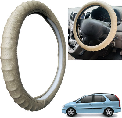 PEEPS STORE Steering Cover For Tata Indigo Marina(Beige, Leatherite)