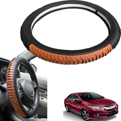 PEEPS STORE Steering Cover For Honda City(Black, Leatherite)