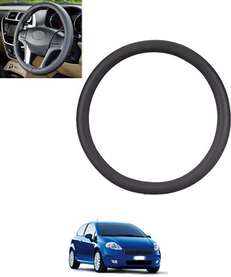 MSNP Steering Cover For Fiat Grand Punto(Black, Leatherite)