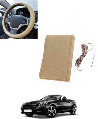 AYW Hand Stiched Steering Cover For Mercedes Benz Universal For Car(Beige, Leatherite)