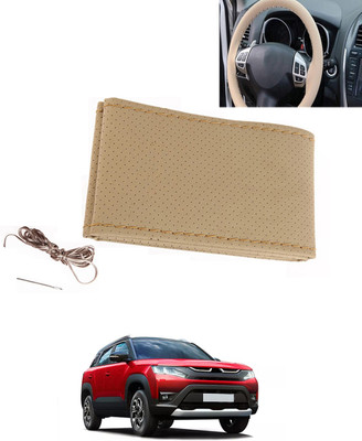 MATIES Hand Stiched Steering Cover For Maruti Universal For Car(Beige, Leatherite)