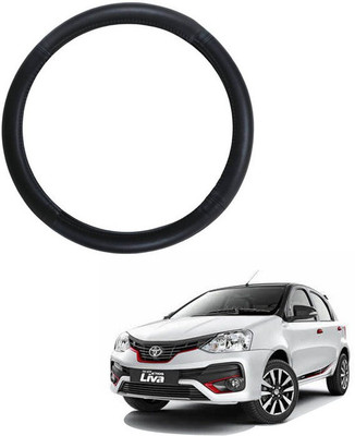 RKPSP Hand Stiched Steering Cover For Universal For Car Etios Liva(Black, Leatherite)