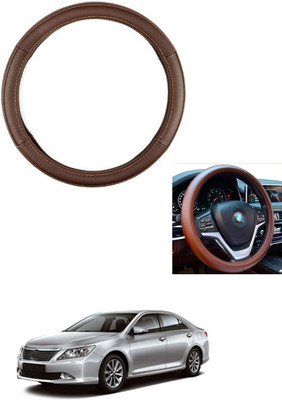 MATIES Steering Cover For Toyota Camry(Brown, Leather)