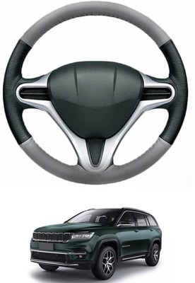 MATIES Steering Cover For Universal For Car Universal For Car(Grey, Black, Leather)