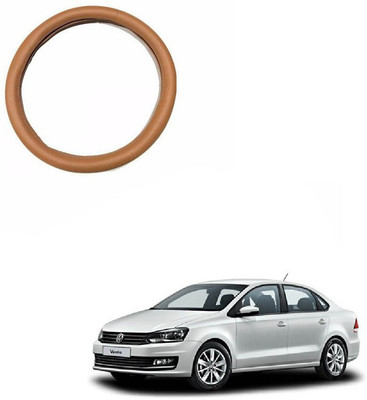 RKPSP Hand Stiched Steering Cover For Universal For Car Vento(Tan, Leatherite)