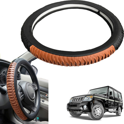 PEEPS STORE Steering Cover For Mahindra Bolero(Black, Leatherite)