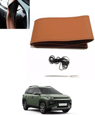 ABJD Hand Stiched Steering Cover For Nissan Universal For Car(Tan, Leatherite)