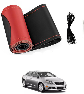 ABJD Hand Stiched Steering Cover For Renault Kizashi(Red, Black, Leatherite)