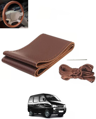 monolive Hand Stiched Steering Cover For Volkswagen Universal For Car(Brown, Leatherite)