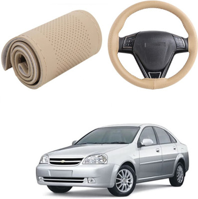 Arnejas Hand Stiched Steering Cover For Chevrolet Optra(Beige, Leather)