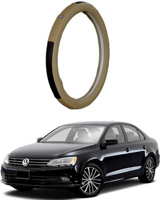 AUTO PEARL Steering Cover For Volkswagen Jetta(Beige, Leatherite)