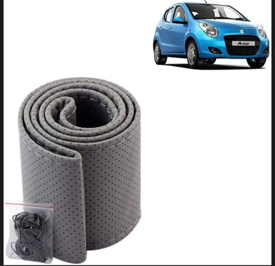 S MANGLAM Hand Stiched Steering Cover For Maruti Santro, Santro Xing, Sunny, Swift Dzire, TUV 300, Verna, Vista, WagonR(Grey, Leatherite)