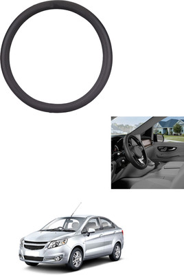 MATIES Steering Cover For Chevrolet Sail(Black, Leather)